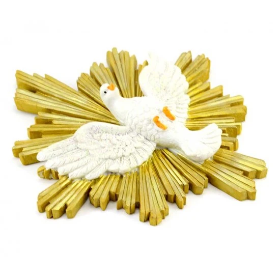 Colomba Spirito Santo Raggiera Resina 22x25 Cm 3 Colomba Spirito Santo Raggiera Resina 22x25 Cm - immagine 3