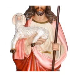 Statua Gesù Buon Pastore In Vetroresina 160 Cm -Vendite Consumabili 15400102 b statua gesu buon pastore in vetroresina dipinta a mano altezza cm 160 550x550w