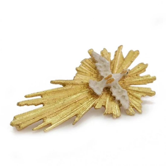 Spirito Santo Raggiera Con Coda Legno Colorato 3,5x7 Cm 2 Spirito Santo Raggiera Con Coda Legno Colorato 3,5x7 Cm - immagine 2