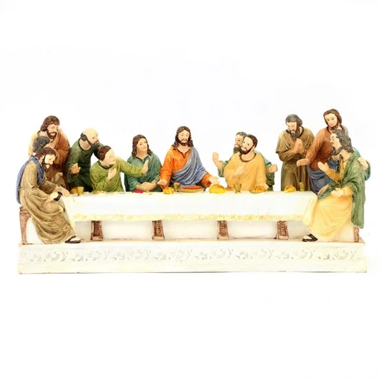 Statua Ultima Cena In Resina Colorata 40x18 Cm 1 Statua Ultima Cena In Resina Colorata 40x18 Cm