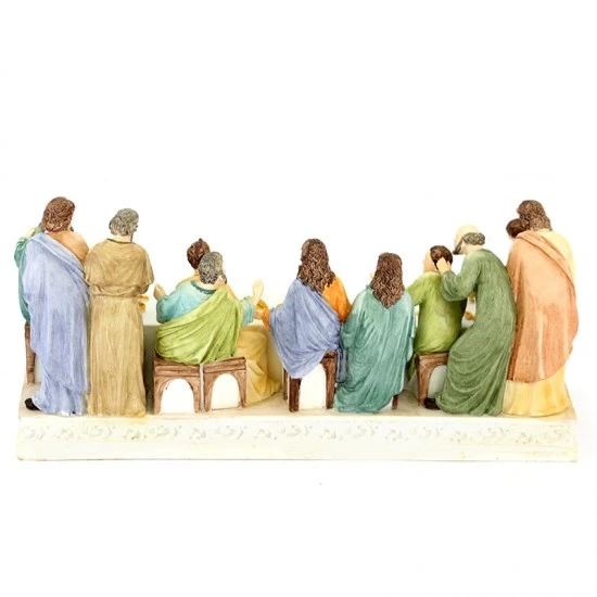 Statua Ultima Cena In Resina Colorata 40x18 Cm 5 Statua Ultima Cena In Resina Colorata 40x18 Cm - immagine 5