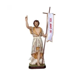 Statua San Giovanni Battista In Resina Dipinta 40 Cm