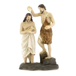 Statua Scena Battesimo Di Gesù Resina Colorata 9 Cm