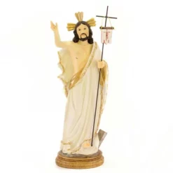 Statua Gesù Risorto In Resina Colorata 31 Cm