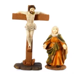Scena Crocifissione Di Gesù In Resina Colorata 14 Cm -Vendite Consumabili 154001207 scena crocifissione di gesu in resina colorata 14 cmd 550x550 1