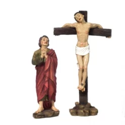 Scena Crocifissione Di Gesù In Resina Colorata 22 Cm -Vendite Consumabili 154001208 scena crocifissione di gesu in resina colorata 22 cmb 550x550 1