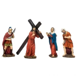 Scena La Salita Al Calvario Di Gesù In Resina 16 Cm