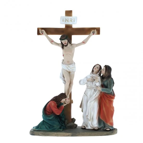 Scena Crocifissione Di Gesù Resina 23,7 Cm 1 Scena Crocifissione Di Gesù Resina 23,7 Cm