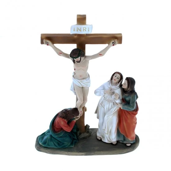 Scena Crocifissione Di Gesù Resina 23,7 Cm 4 Scena Crocifissione Di Gesù Resina 23,7 Cm - immagine 4
