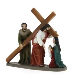 Scena Gesù Samaritano E Veronica Resina 17,5 Cm