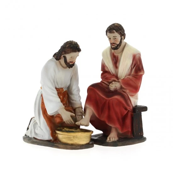 Scena Lavanda Dei Piedi Resina 12,6 Cm 2 Scena Lavanda Dei Piedi Resina 12,6 Cm - immagine 2