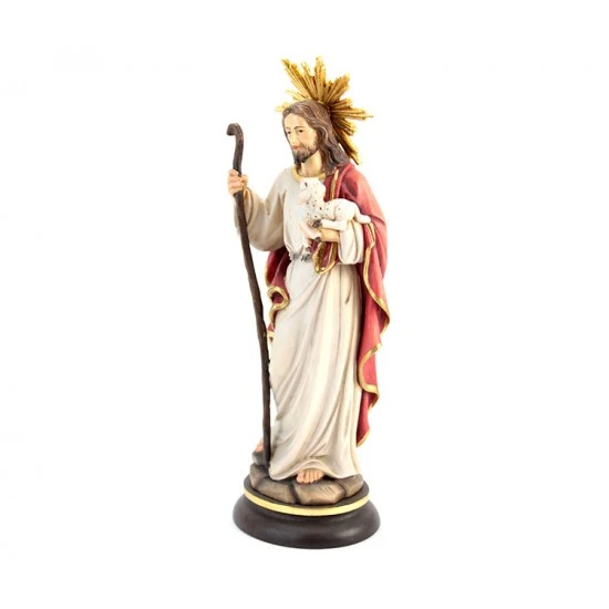 Statua Gesù Buon Pastore In Legno 22 Cm 2 Statua Gesù Buon Pastore In Legno 22 Cm - immagine 2
