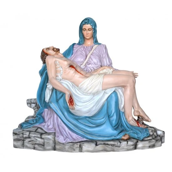 Statua Della Pietà In Vetroresina Colorata 130 Cm 1 Statua Della Pietà In Vetroresina Colorata 130 Cm