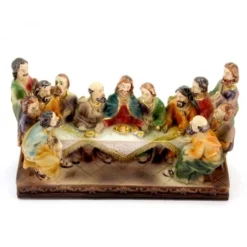 Statua Ultima Cena In Resina 9x15x6 Cm -Vendite Consumabili 154005 statua ultima cena in resina colorata 9 cmb 550x550w