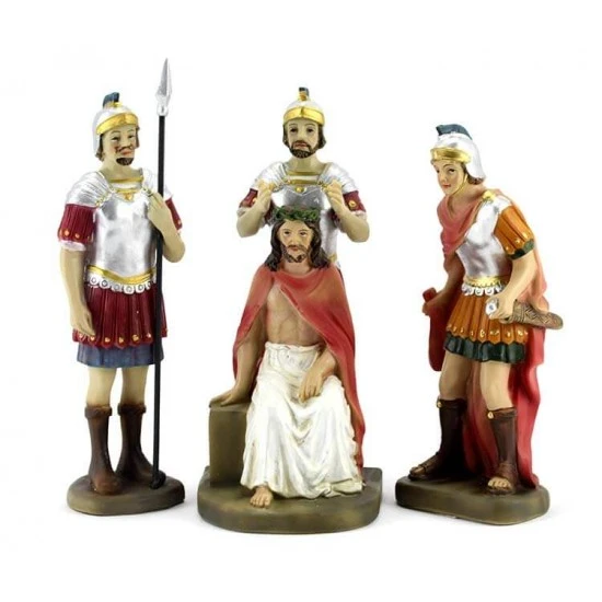 Gesù Incoronato Di Spine Resina Colorata 14 Cm 1 Gesù Incoronato Di Spine Resina Colorata 14 Cm