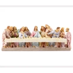 Statua Ultima Cena In Resina Colorata 22x8 Cm