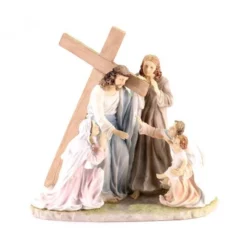 Statua Gesù Al Calvario In Resina Colorata 29 Cm