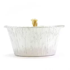 Candela Cera Bianca In Alluminio Diametro 8 Cm