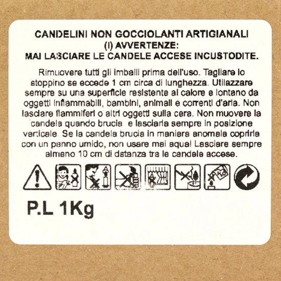Candele Antigoccia 0,8x24 Cm 110 Pezzi -1 Kg 5 Candele Antigoccia 0,8x24 Cm 110 Pezzi -1 Kg - immagine 5