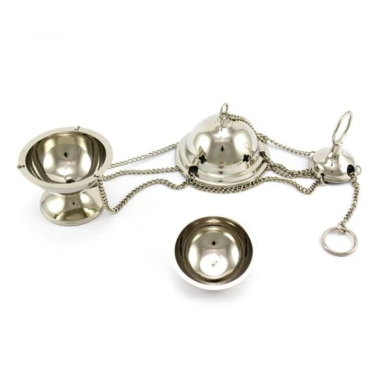 Turibolo Piccolo Argentato 9,5 Cm Diametro 7,5 Cm 2 Turibolo Piccolo Argentato 9,5 Cm Diametro 7,5 Cm - immagine 2