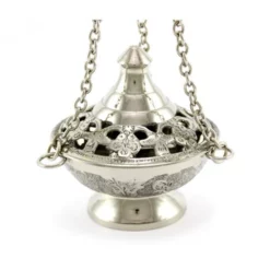 Turibolo Fiorato Argentato 8,5 Cm Diametro 8,5 Cm