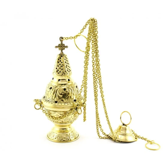 Turibolo Medio Dorato 23 Cm Diametro 11 Cm 2 Turibolo Medio Dorato 23 Cm Diametro 11 Cm - immagine 2