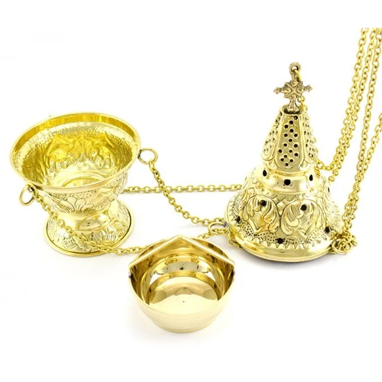 Turibolo Medio Dorato 23 Cm Diametro 11 Cm 4 Turibolo Medio Dorato 23 Cm Diametro 11 Cm - immagine 4