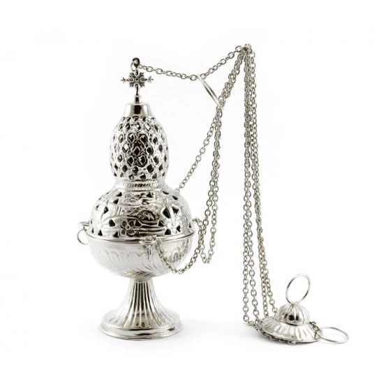 Turibolo Medio Argentato 23 Cm Diametro 11 Cm 2 Turibolo Medio Argentato 23 Cm Diametro 11 Cm - immagine 2