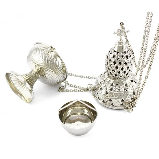 Turibolo Medio Argentato 23 Cm Diametro 11 Cm 4 Turibolo Medio Argentato 23 Cm Diametro 11 Cm - immagine 4