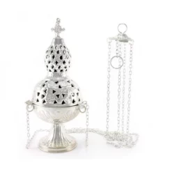 Turibolo Medio In Metallo Argentato 27 Cm