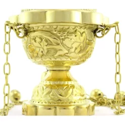 Turibolo Edera Dorato 25 Cm Diametro 12 Cm -Vendite Consumabili 1760051 turibolo edera dorato altezza cm 25 diametro cm 12 b 550x550w