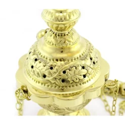 Turibolo Edera Dorato 25 Cm Diametro 12 Cm -Vendite Consumabili 1760051 turibolo edera dorato altezza cm 25 diametro cm 12 c 550x550w