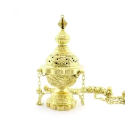 Turibolo Edera Dorato 25 Cm Diametro 12 Cm -Vendite Consumabili 1760051 turibolo edera dorato altezza cm 25 diametro cm 12 e 550x550w