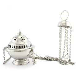 Turibolo Cupolina Argentato 13 Cm Diametro 11,5 Cm