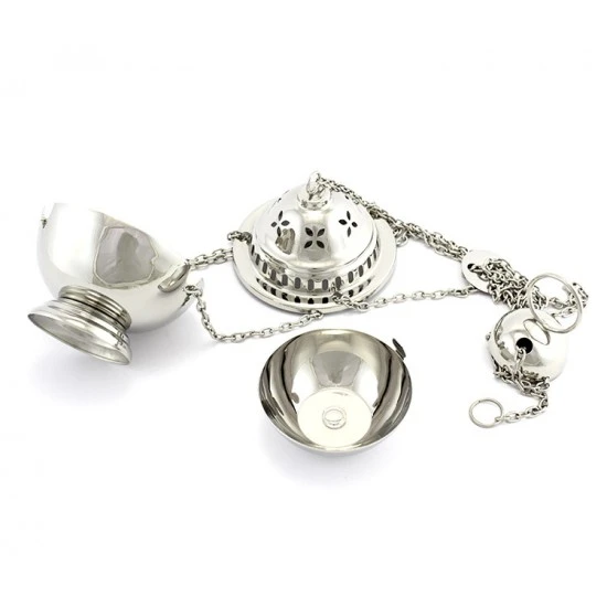 Turibolo Cupolina Argentato 13 Cm Diametro 11,5 Cm 2 Turibolo Cupolina Argentato 13 Cm Diametro 11,5 Cm - immagine 2