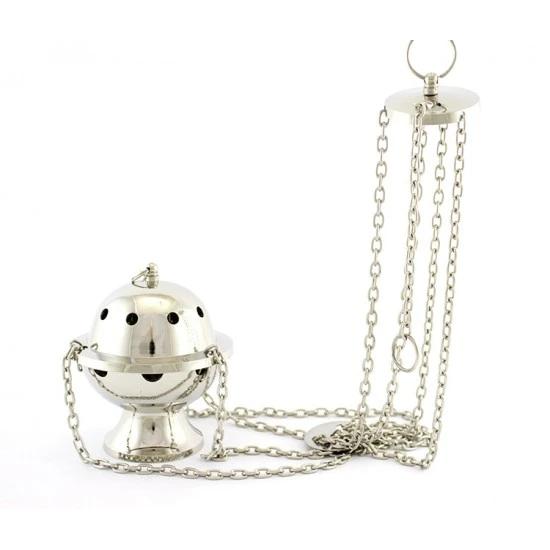 Turibolo Sfera Argentata 11 Cm Diametro 9,5 Cm 1 Turibolo Sfera Argentata 11 Cm Diametro 9,5 Cm