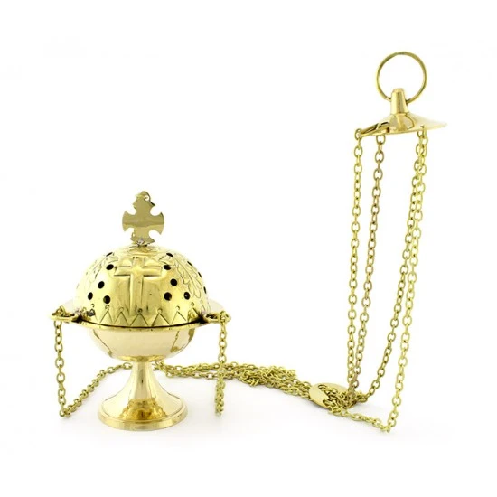 Turibolo Croce Dorato 16 Cm Diametro 11 Cm 1 Turibolo Croce Dorato 16 Cm Diametro 11 Cm