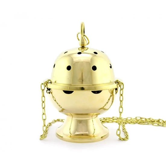 Turibolo Sfera Grande Dorato 21 Cm Diametro 14,5 Cm 2 Turibolo Sfera Grande Dorato 21 Cm Diametro 14,5 Cm - immagine 2