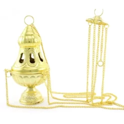 Turibolo Forato Grande Dorato 24 Cm Diametro 11 Cm