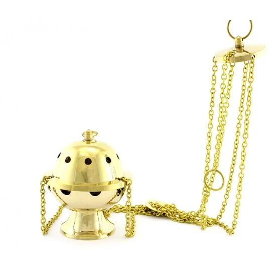 Turibolo Sfera Dorato 11 Cm Diametro 9,5 Cm 1 Turibolo Sfera Dorato 11 Cm Diametro 9,5 Cm