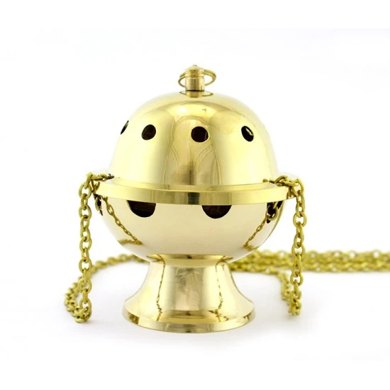 Turibolo Sfera Dorato 11 Cm Diametro 9,5 Cm 2 Turibolo Sfera Dorato 11 Cm Diametro 9,5 Cm - immagine 2