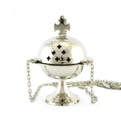 Turibolo Croce Giglio Argentato 15 Cm Diametro 11 Cm -Vendite Consumabili 1760063 turibolo croce giglio argentato altezza cm 15 diametro cm 11 b 550x550w