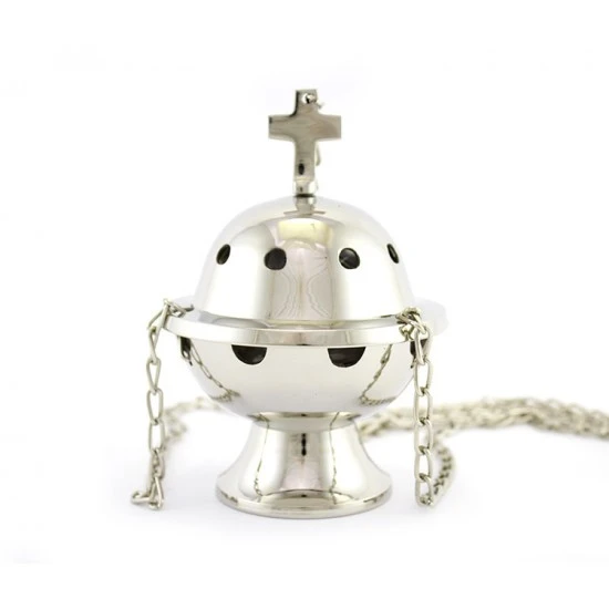 Turibolo Sfera Forato Argentato 13 Cm Diametro 9,5 Cm 2 Turibolo Sfera Forato Argentato 13 Cm Diametro 9,5 Cm - immagine 2