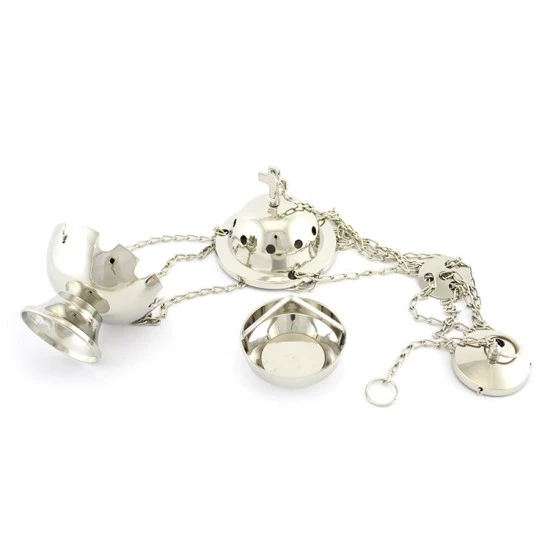 Turibolo Sfera Forato Argentato 13 Cm Diametro 9,5 Cm 3 Turibolo Sfera Forato Argentato 13 Cm Diametro 9,5 Cm - immagine 3