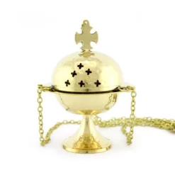 Turibolo Croce Giglio Dorato 15 Cm Diametro 11 Cm -Vendite Consumabili 1760066 turibolo croce giglio dorato altezza cm 15 diametro cm 11 b 550x550w