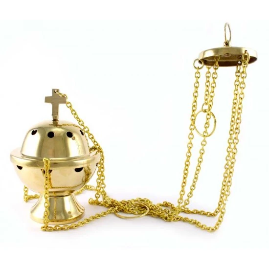 Turibolo Palla Dorato E Pinzetta 13 Cm Diametro 10 Cm 1 Turibolo Palla Dorato E Pinzetta 13 Cm Diametro 10 Cm