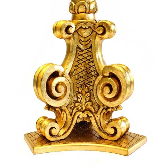 Base Portacero Pasquale In Legno Dorato 125 Cm 2 Base Portacero Pasquale In Legno Dorato 125 Cm - immagine 2