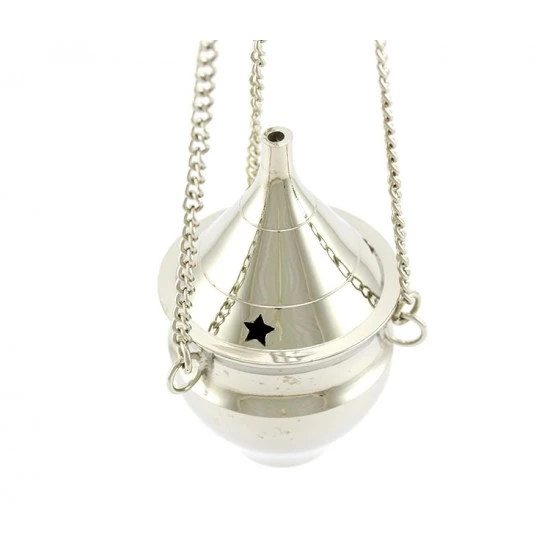 Turibolo Conico Argentato 8 Cm Diametro 5 Cm 1 Turibolo Conico Argentato 8 Cm Diametro 5 Cm