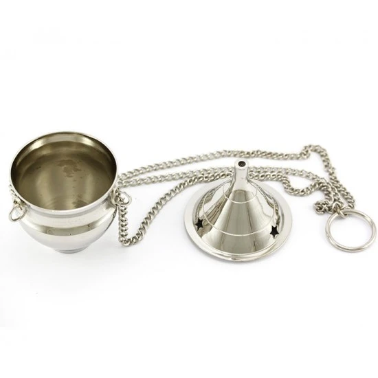 Turibolo Conico Argentato 8 Cm Diametro 5 Cm 2 Turibolo Conico Argentato 8 Cm Diametro 5 Cm - immagine 2