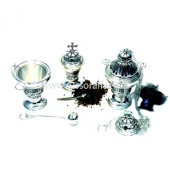 Turibolo Con Navetta E Secchiello In Stile Barocco 22 Cm